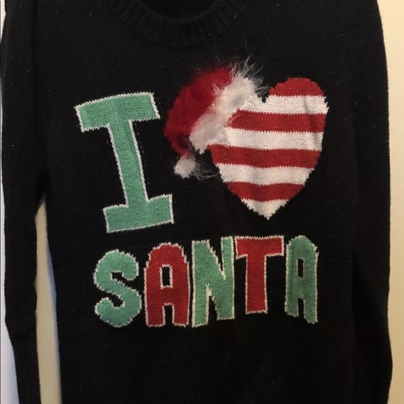 Girls justice I love Santa sweater size 10 - Picture 3 of 3